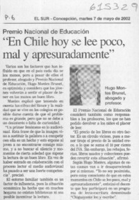 "En Chile hoy se lee poco, mal y apresuradamente"  [artículo]