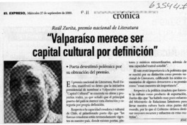 "Valparaíso merece ser capital cultural por definición"  [artículo] RML