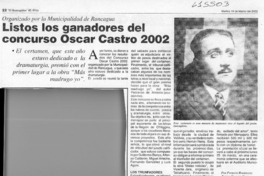 Listos los ganadores del concurso Oscar Castro 2002  [artículo] Patricio Rodríguez