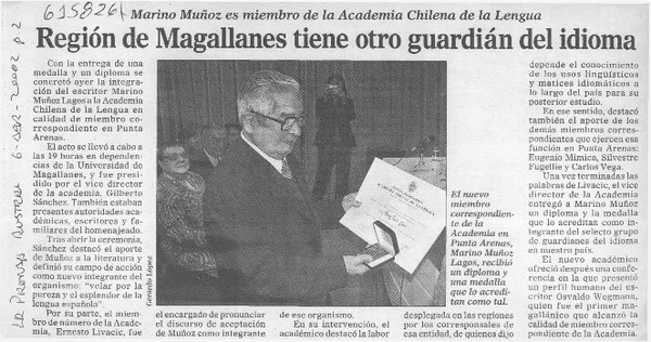 Región de Magallanes tiene otro guardián del idioma  [artículo]