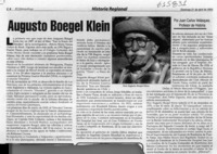 Augusto Boegel Klein  [artículo] Juan Carlos Velásquez