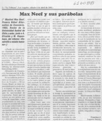 Max-Neef y sus parábolas  [artículo] Francisco J. Laporte Derves