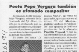 Poeta Pepe Vergara también es afamado compositor  [artículo]