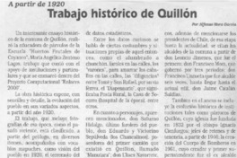 Trabajo histórico de Quillón  [artículo] Alfonso Mora García