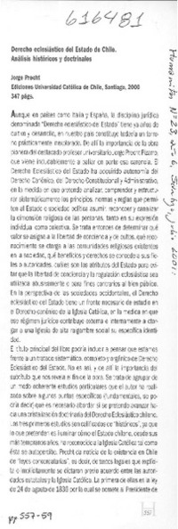 Derecho eclesiástico del Estado de Chile  [artículo] Hernán Corral Talciani