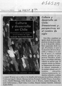 Cultura y desarrollo en Chile  [artículo]