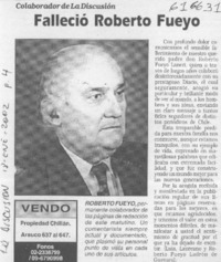 Falleció Roberto Fueyo  [artículo]