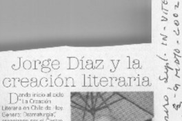 Jorge Díaz y la creación literaria  [artículo]