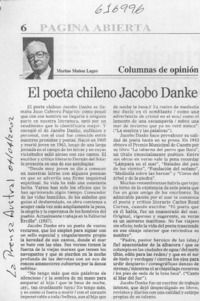 El poeta chileno Jacobo Danke  [artículo] Marino Muñoz Lagos