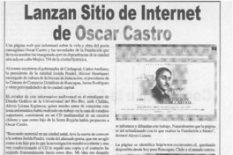 Lanzan sitio de Internet de Oscar Castro  [artículo]