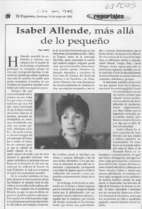 Isabel Allende, más allá de lo pequeño  [artículo] HNV