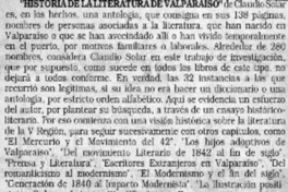 "Historia de la literatura de Valpaíso"  [artículo]