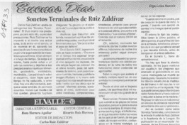 Sonetos terminales de Ruíz Zaldívar  [artículo] Olga Lolas Nazrala