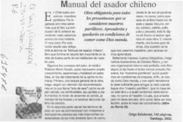 Manual del asador chileno  [artículo] Alfredo Barría M.