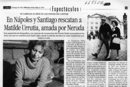 En Nápoles y Santiago rescatan a Matilde Urrutia, amada por Neruda  [artículo]