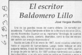 El escritor Baldomero Lillo  [artículo] José Vargas Badilla