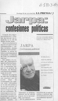 Jarpa, confesiones políticas  [artículo]