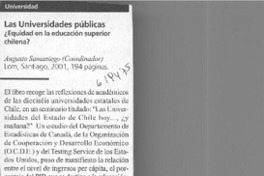 Las universidades públicas  [artículo] Jorge Palacios