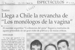 Llega a Chile la revancha de "Los monólogos de la vagina"  [artículo] Verónica San Juan