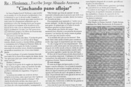 "Cinchando pano aflojar"  [artículo] Jorge Abasolo Aravena