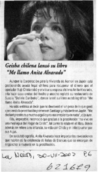 Geisha chilena lanzó su libro "Me llamo Anita Alvarado"  [artículo]