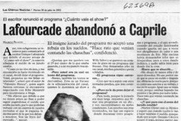 Lafourcade abandonó a Caprile  [artículo] Mauricio Palazzo