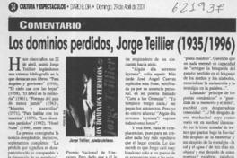 Los dominios perdidos, Jorge Teillier (19351996)  [artículo] Jaime Retamales