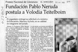 Fundación Pablo Neruda postula a Volodia Teitelboim