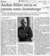 Andrés Rillón inicia su carrera como dramaturgo