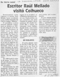 Escritor Raúl Mellado visitó Coihueco