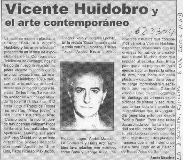 Vicente Huidobro y el arte contemporáneo