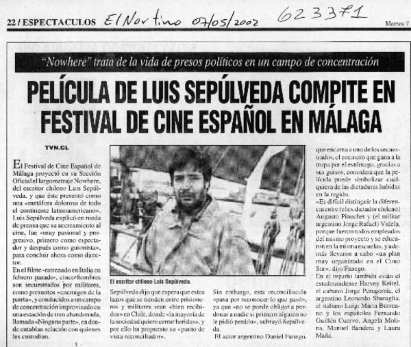 Película de Luis Sepúlveda compite en festival de cine español en Málaga