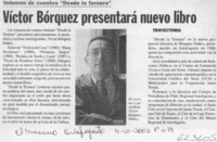Víctor Bórquez presentará nuevo libro