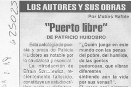 "Puerto libre" de Patricio Huidobro