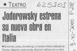 Jodorowsky estrena su nueva obra en Italia