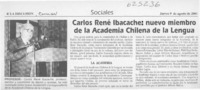 Carlos René Ibacache, nuevo miembro de la Academia Chilena de la Lengua