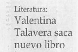 Valentina Talavera saca nuevo libro  [artículo]