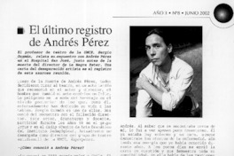 El último registro de Andrés Pérez  [artículo]