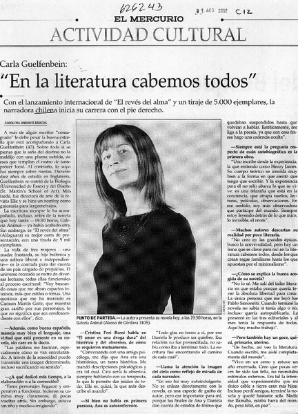 "En la literatura cabemos todos"  [artículo] Carolina Andonie Dracos