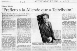"Prefiero a la Allende que a Teitelboim"  [artículo] Carolina Andonie Dracos