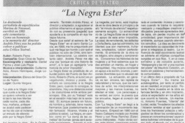 "La Negra Ester"  [artículo] Marina de Navasal