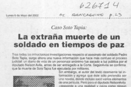 La extraña muerte de un soldado en tiempos de paz  [artículo] Patricio Rodríguez