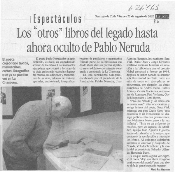 Los "otros" libros del legado hasta ahora oculto de Pablo Neruda  [artículo] María Paz Mateluna
