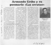 Armando Uribe y su poemario "Las Erratas"  [artículo] Wellington Rojas Valdebenito