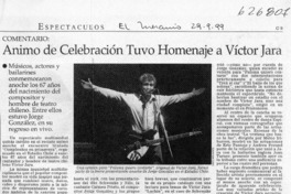 Animo de celebración tuvo homenaje a Víctor Jara  [artículo] Marisol García C.