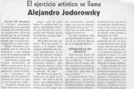 El ejercicio artístico se llama Alejandro Jodorowsky  [artículo]