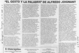 "El gesto y la palabra" de Alfredo Joignant  [artículo] Rodrigo Larraín