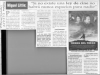 Miguel Littin, "Si no existe una ley de cine no habrá nunca espacios para nadie"  [artículo] Patricia Gálvez P.