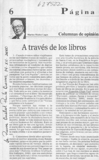 A través de los libros  [artículo] Marino Muñoz Lagos