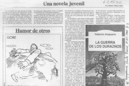 Una novela juvenil  [artículo] Marino Muñoz Lagos